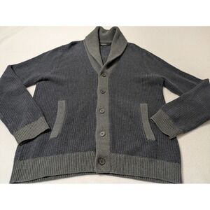 Banana Republic Birdseye Shawl Cardigan Knit Sweater Large Grandpacore Preppy